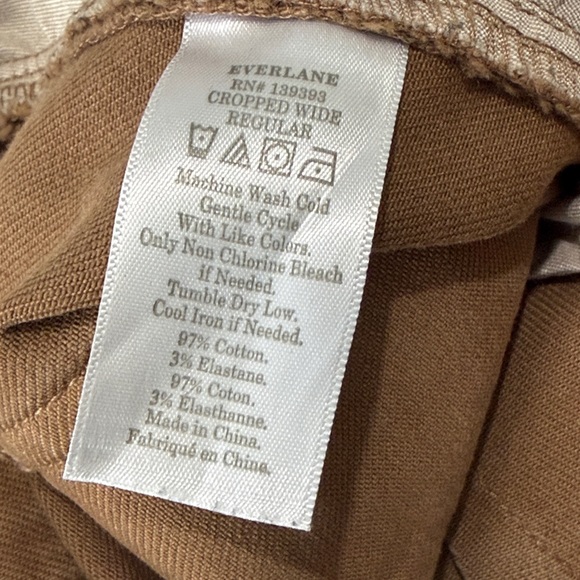 Everlane Cropped Wide Pants Women’s 16 High Rise Stretch Cotton Casual Preppy - Picture 4 of 4